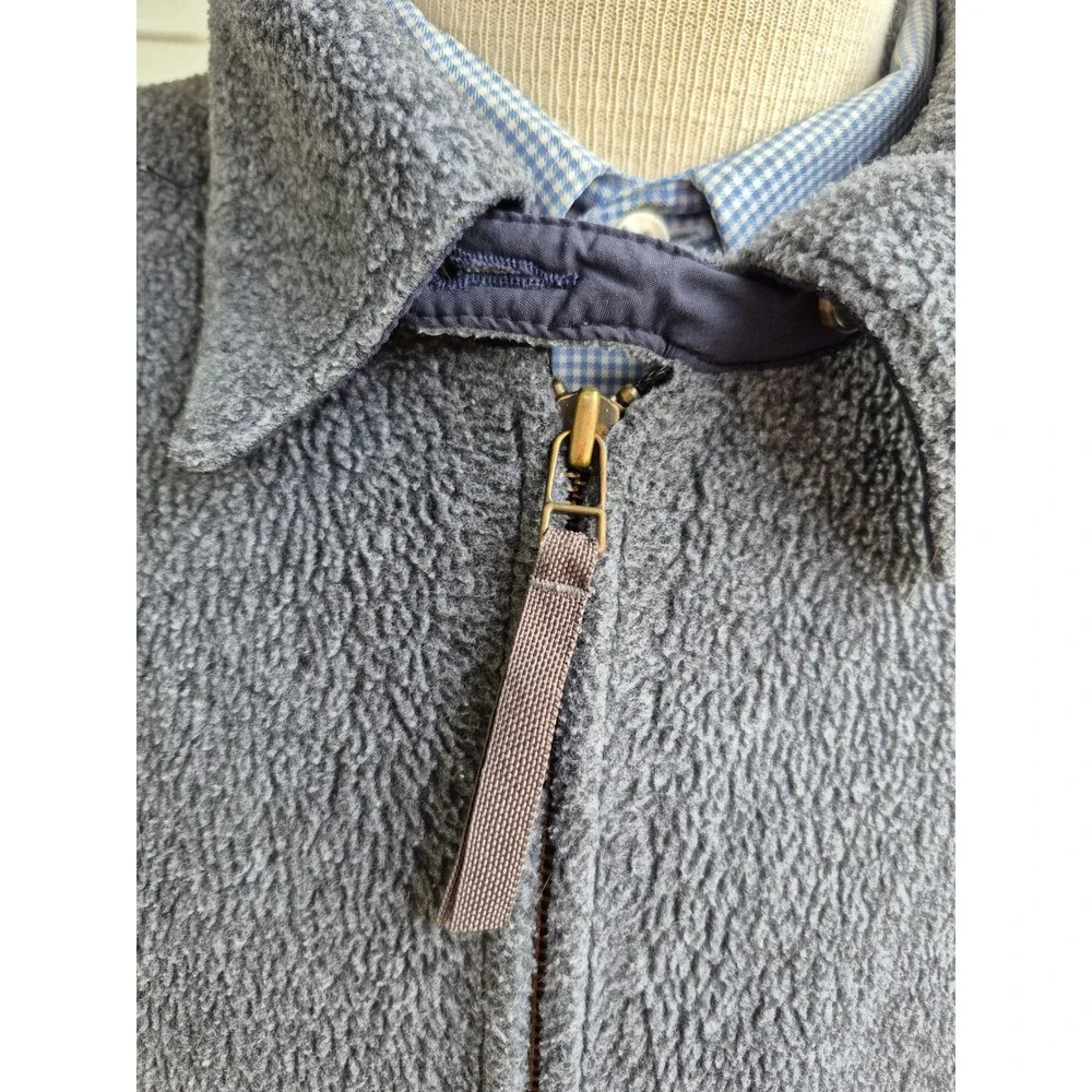 Polo Ralph Lauren Mens Grey Sherpa Fleece Full Zip Jacket Pony Logo VTG‎ Sz XL